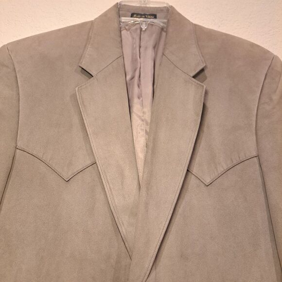 Circle S Western blazer jacket sport coat cowboy gray microfiber yoke size 42L - Picture 11 of 15